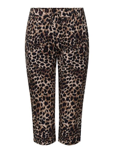 Capri Hose mit Kordelzug und Leopardenmuster  
