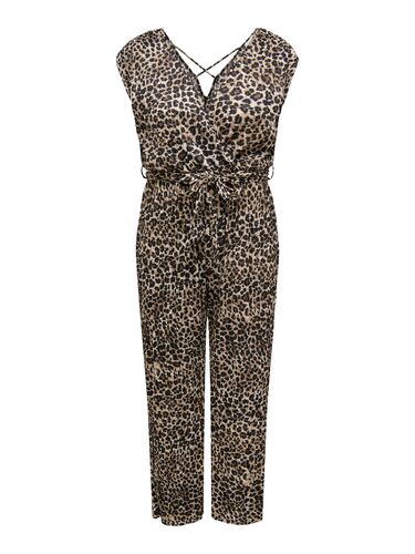 Legerer Jumpsuit Leopardenmuster mit V-Ausschnitt 