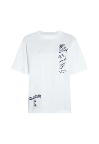 Bedrucktes Kurzarm-T-Shirt mit Rundhals 