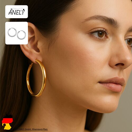 Glanzvolle gro�e Creolen Ohrringe, klassisches Design