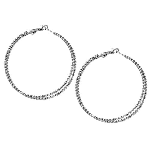 Creolen Ohrringe mit Struktur rund 