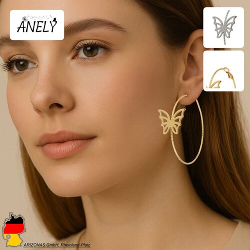 Schmetterling Ohrstecker goldfarben 5 cm