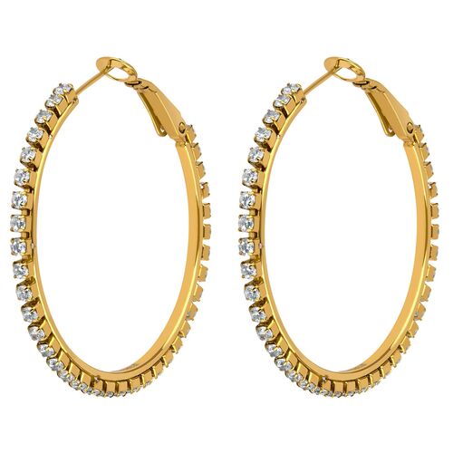 Funkelnde Creolen mit Kristallverzierung, gro� 