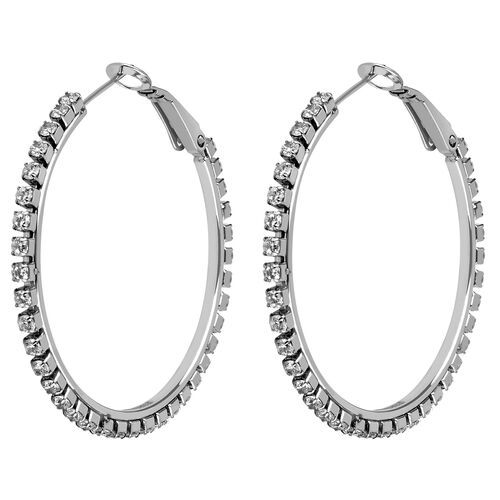 Funkelnde Creolen mit Kristallverzierung, gro� 