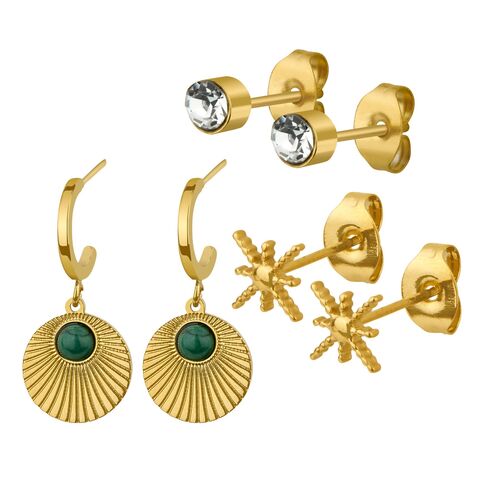 3-Teiliges Ohrstecker Schmuckset mit Design  