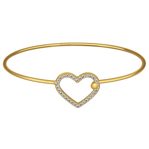 Herz Armreif aus Edelstahl 