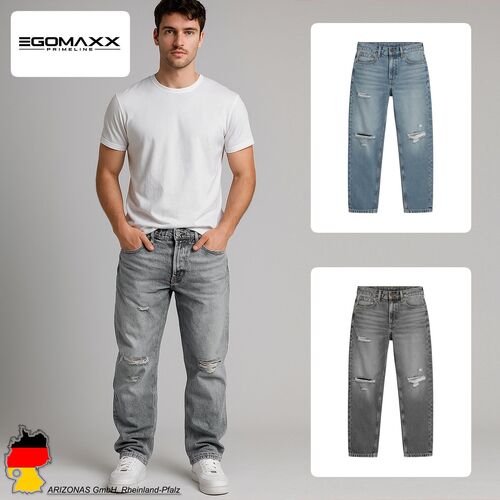 Egomaxx Loose Fit Jeans im Destroyed Style