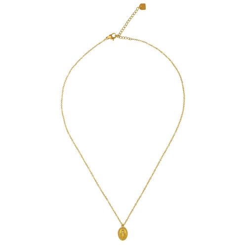 Halskette mit ovalem Anh�nger und Edelstahlkette 