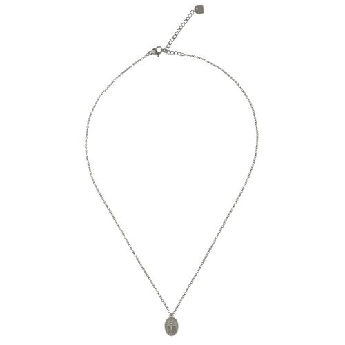 Halskette mit ovalem Anh�nger und Edelstahlkette 