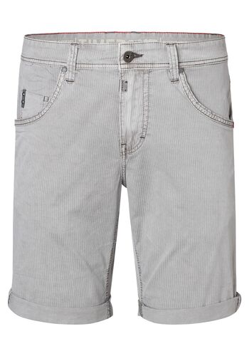 Gestreifte Bermuda Shorts mit Taschen und G�rtelschlaufen 