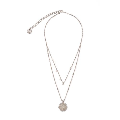 Halskette Doppelreihig mit Anh�nger 40 cm 