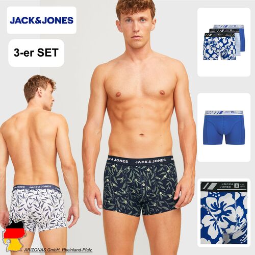 Jack & Jones 3er-Pack Blumenmuster Boxershorts mit elastischem Bund