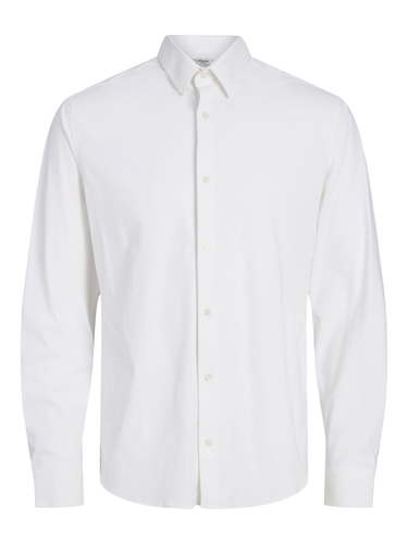 Jack & Jones Langarm-Hemd klassischer Kragen mit Knopfleiste 