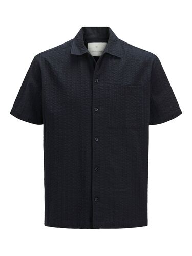 Jack & Jones Kurzarm-Hemd mit Muster und Brusttasche 