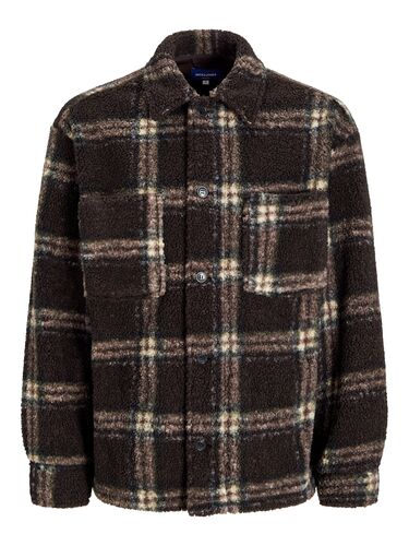 Jack & Jones Gekn�pftes Sherpa Hemd Jacke mit Karomuster und Taschen 