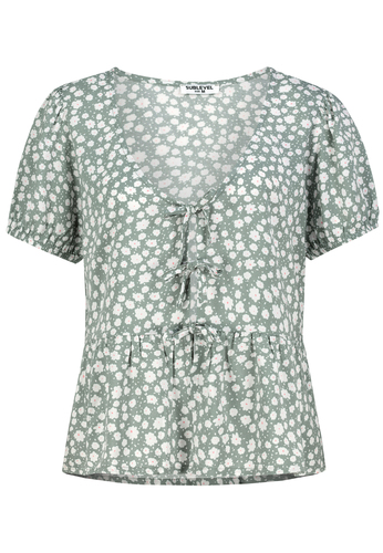 Blumentop mit Schn�rung, Kurzarm Offen 