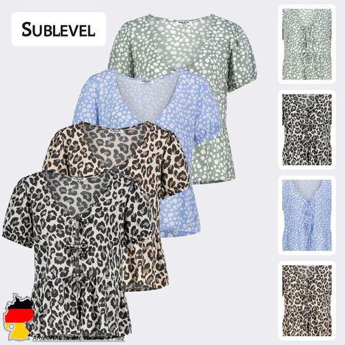 Blumentop mit Schn�rung, Kurzarm Offen