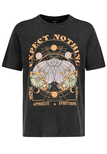 Retro T-Shirt mit Spirituellem Print Boho Style 