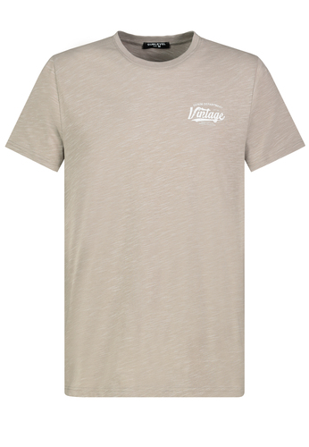 Meliertes T-Shirt mit Rundhals und Print 