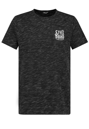 Meliertes T-Shirt mit Rundhals und Print 