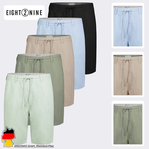 Legere Leinen Bermuda Shorts Elastische Taille 
