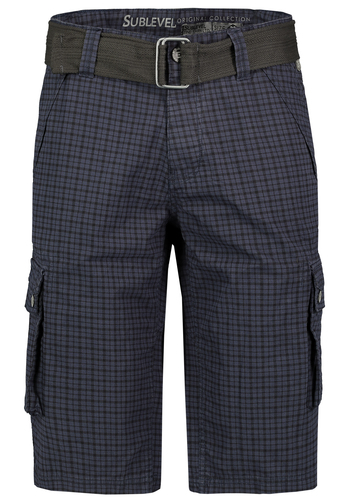 Karierte Capri Cargo-Shorts mit G�rtel 