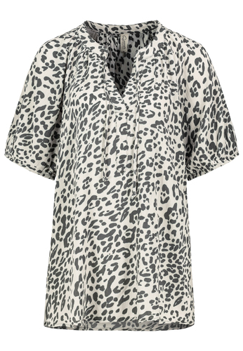 Leo Bluse mit Allover-Print und V-Neck Viskose 