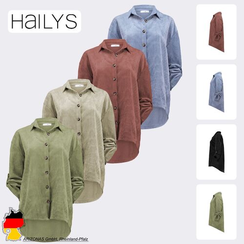 Cord Blusen Hemd mit Knopfleiste und �rmelriegeln 