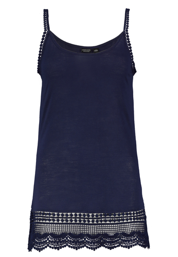 Spaghetti Kleid-Top mit H�kelsaumdetails 