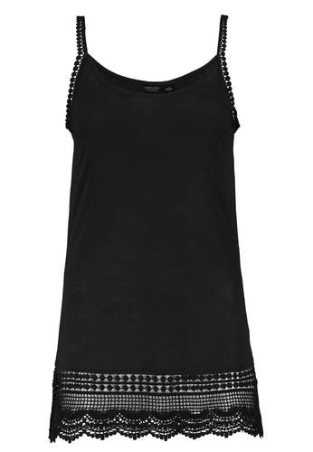 Spaghetti Kleid-Top mit H�kelsaumdetails 