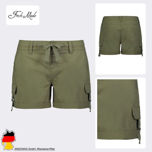 Bermuda Pants mit Kordelzug Stretch Twill Shorts 