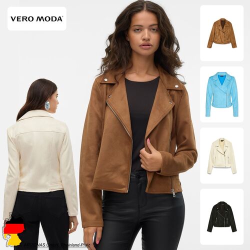 Stilvolle Bikerjacke mit Samt Design