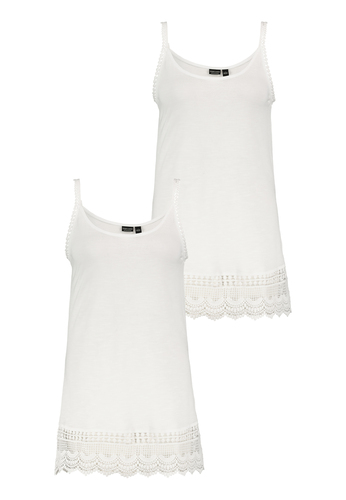 2er Set Kleid Spaghetti Top mit H�kelspitze und Spitzensaum 