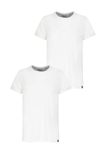 T-Shirt 2er Set mit Rundhals und Rollkante 