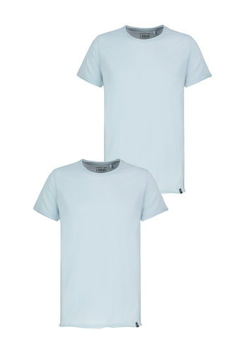 T-Shirt 2er Set mit Rundhals und Rollkante 