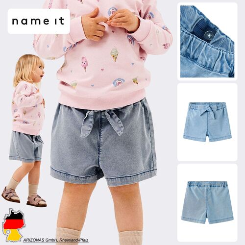 Klassische Shorts mit Schleifendetail und elastischem Bund