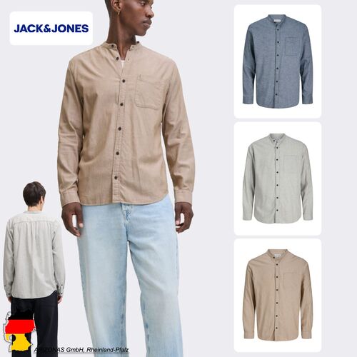 Jack & Jones Langarm-Hemd mit Brusttasche und Knopfleiste