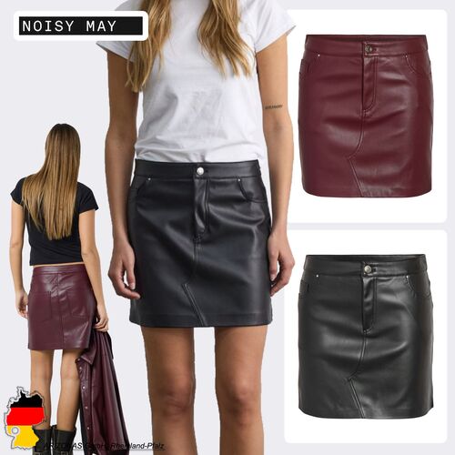 Minirock in Lederoptik mit Rei�verschluss