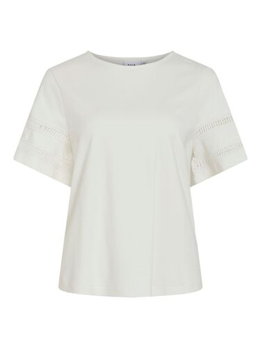 T-Shirt mit H�kelspitze aus Baumwolle 