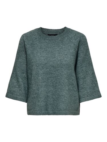 L�ssiger Pullover mit 3/4-�rmeln und Rundhals 