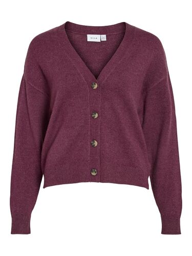 Strickjacke mit V-Ausschnitt und Knopfleiste 