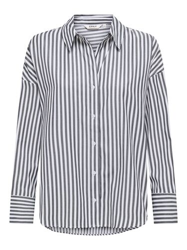 Gestreifte Bluse mit langen �rmeln und Knopfleiste 