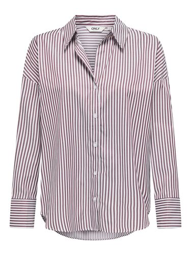 Gestreifte Bluse mit langen �rmeln und Knopfleiste 