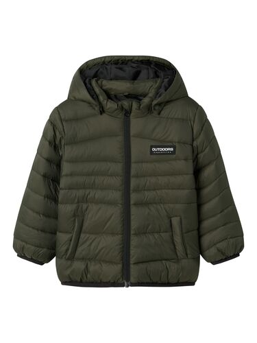 Wattierte Kapuzenjacke mit Fronttaschen 