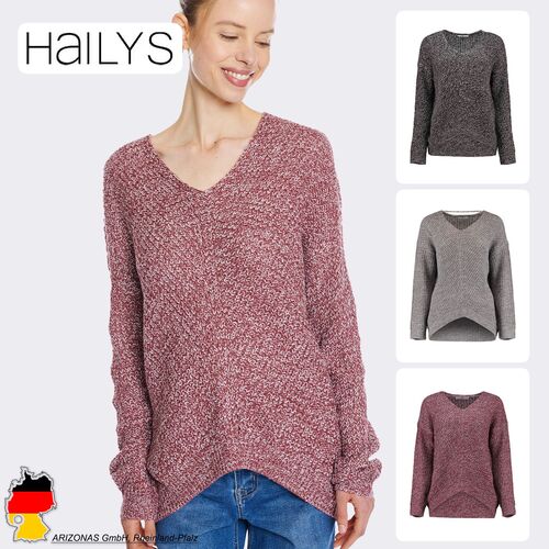 Weicher Strickpullover mit Rundhals und gerippten B�ndchen