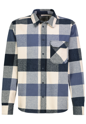 Kariertes Langarmhemd mit Brusttasche und Druckkn�pfen 