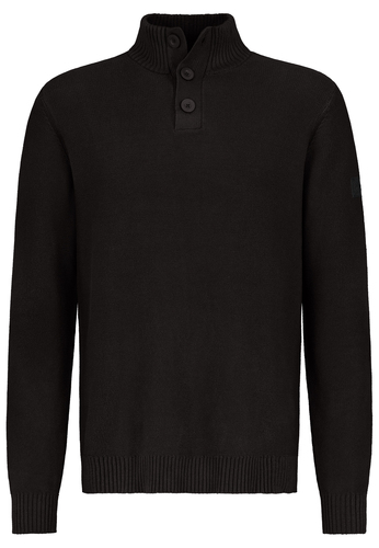 Bequemer Strickpullover mit Knopfleiste und Stehkragen 