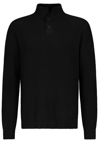 Bequemer Strickpullover mit Knopfleiste und Stehkragen 