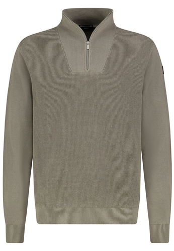 Strickpullover mit Halbrei�verschluss und Logo-Detail 