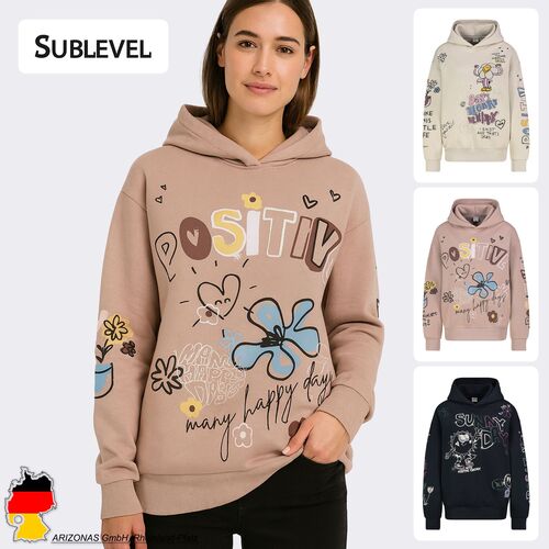 Kapuzensweatshirt mit buntem Motivprint
